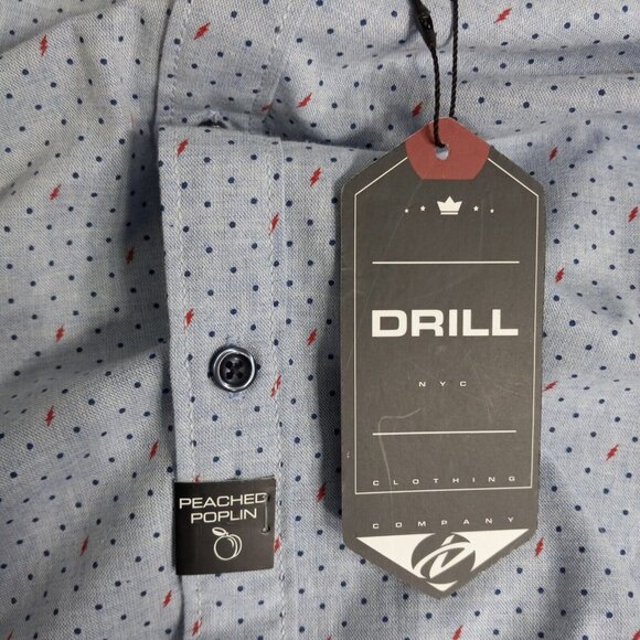 Drill Clothing Shirt Men's Large Company Button Down Slim Fit Peached Poplin - Picture 6 of 15
